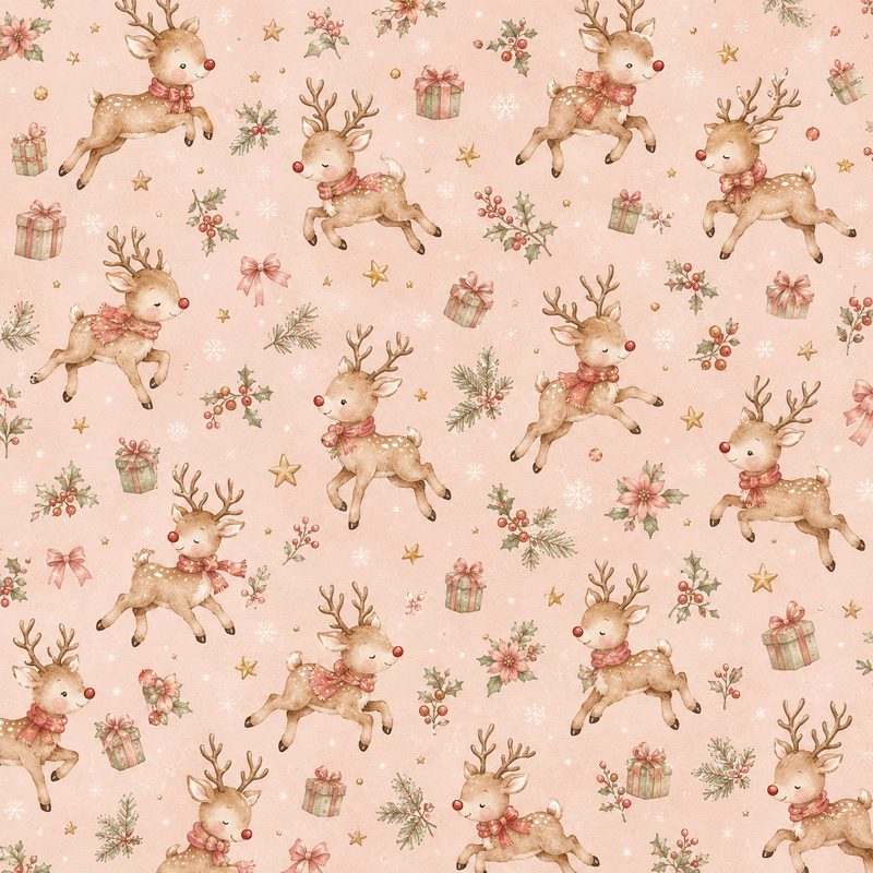 Reindeer on Peach