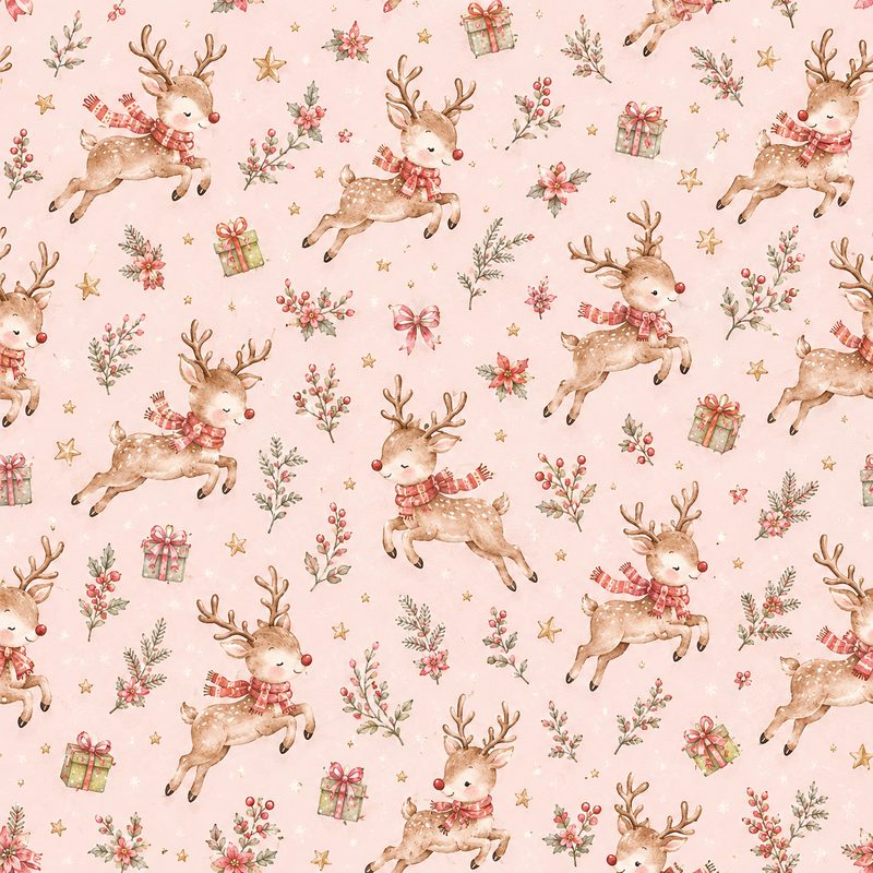 Reindeer on Pink