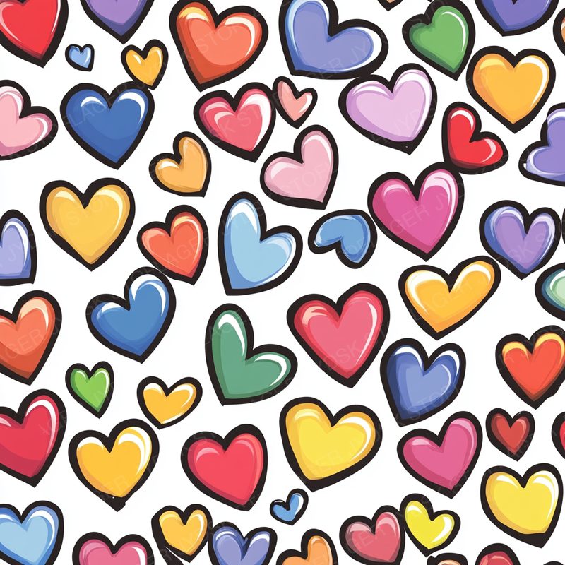 Robertmichael9047 Colorful Cartoon Style Hearts in