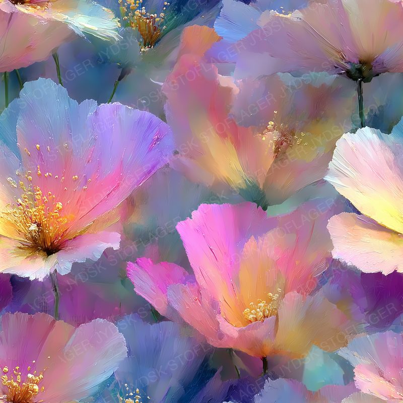Romantic Watercolor Petals in Raspberry Plum and Li
