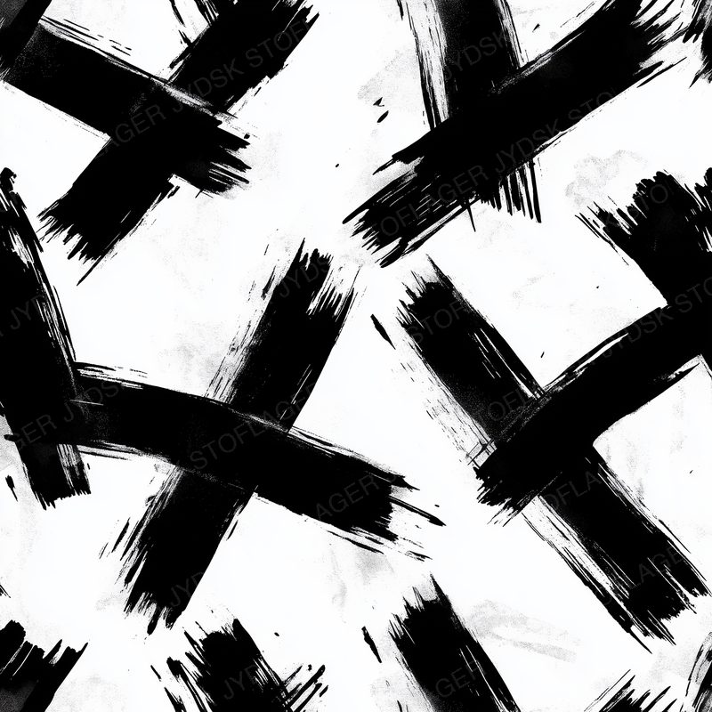 Abstract Pattern Expressive Black Ink Brus