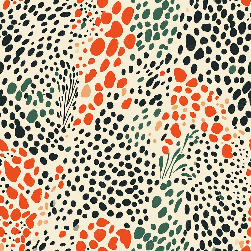 Cheetah Spot Pattern in Paprika Red and Ol