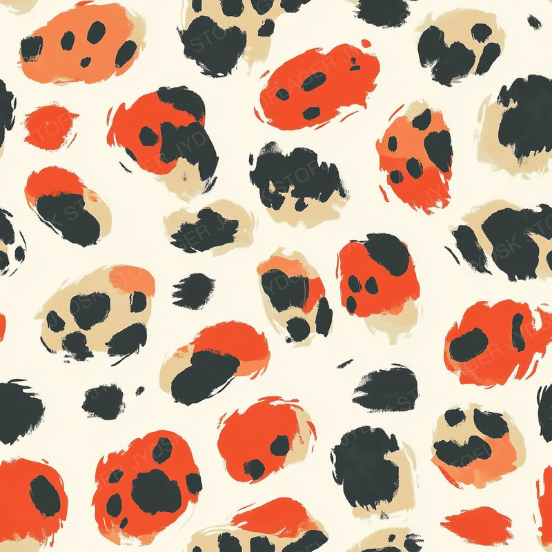 Cheetah Spot Pattern in Paprika Red and Ol