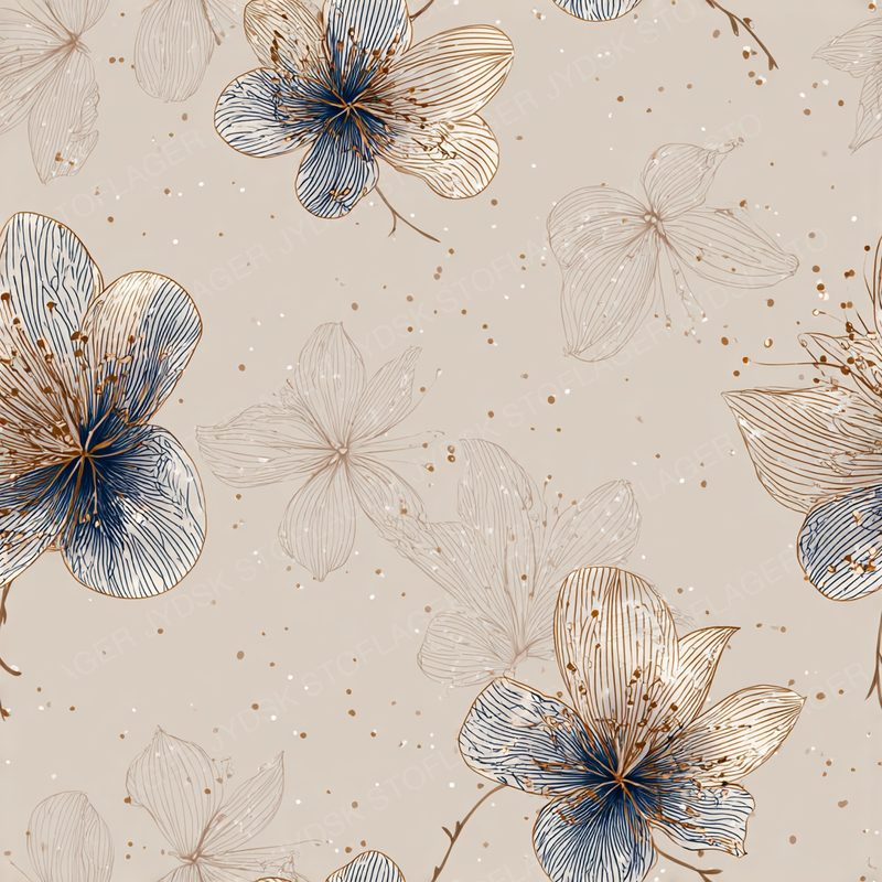 Sh3Wo Small Spaced Out Flowers in a Minimalist Style