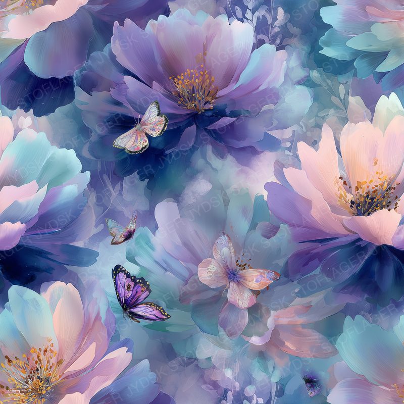 Soft Translucent Watercolor Blossoms Flowing Layere