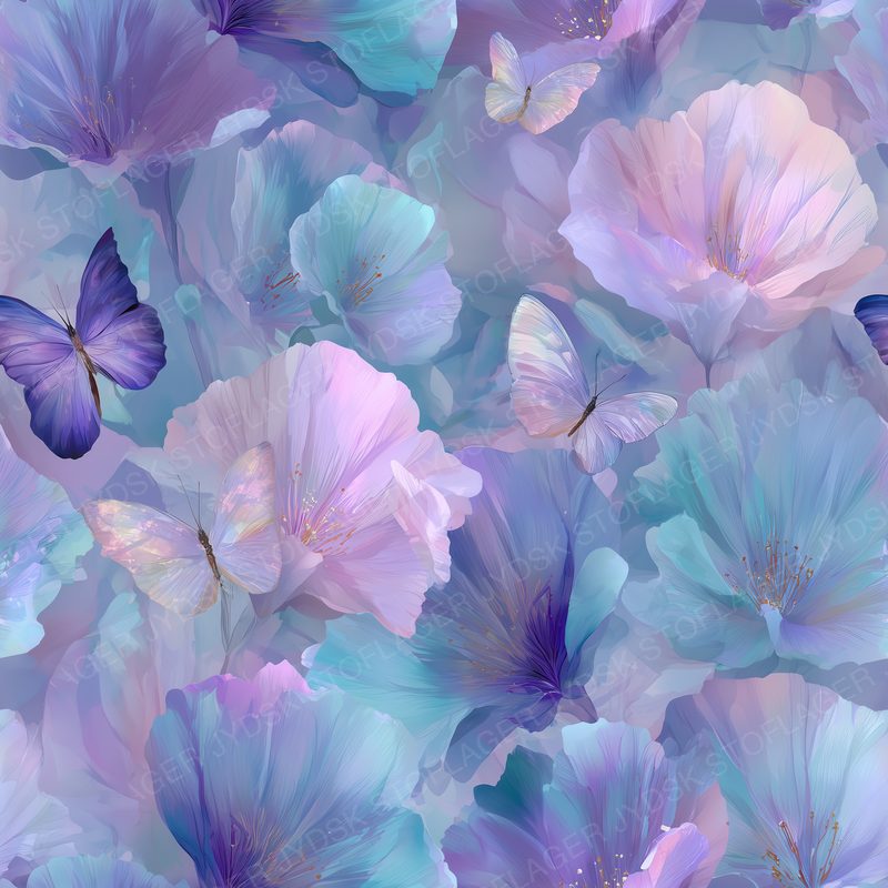 Soft Translucent Watercolor Blossoms Flowing Layere