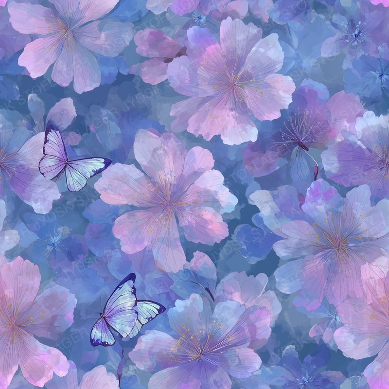 Soft Translucent Watercolor Blossoms Flowing Layere