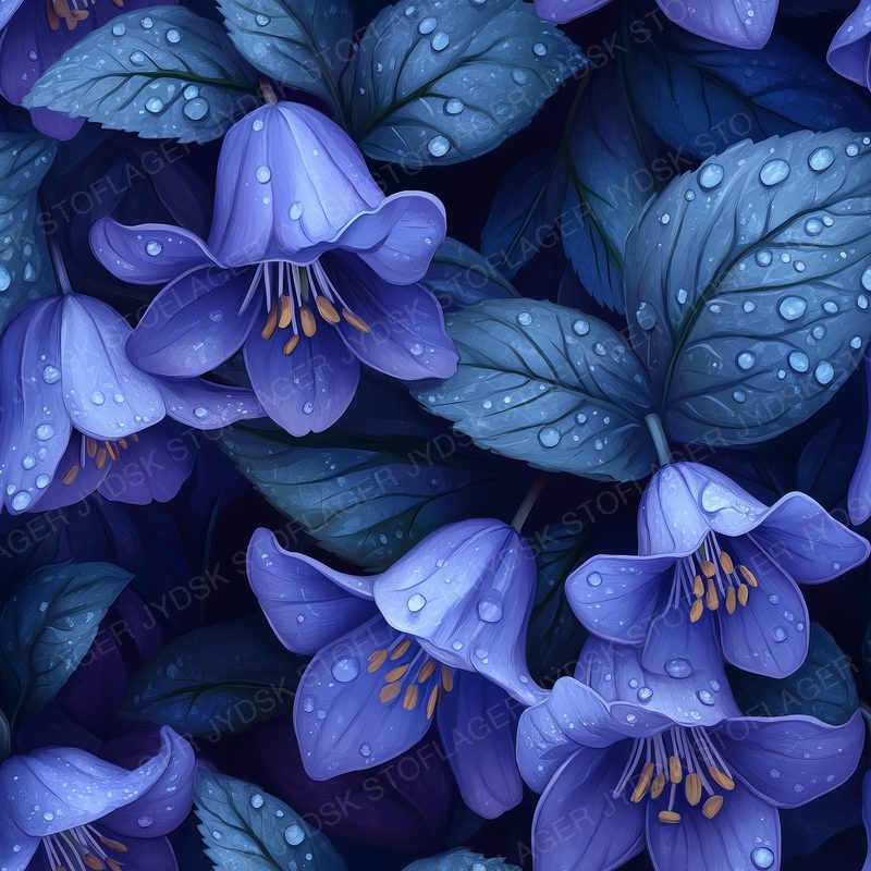 Softly Glowing Bluebells Intertwined with Emerald L