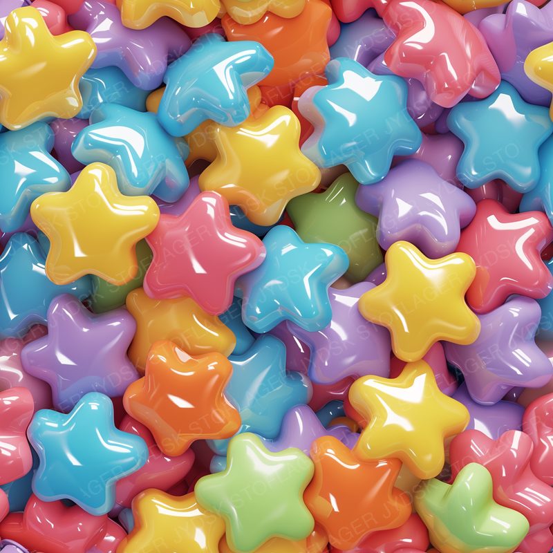 Tae6031 a Cute 3D Star-Shaped Puffs Each Sh