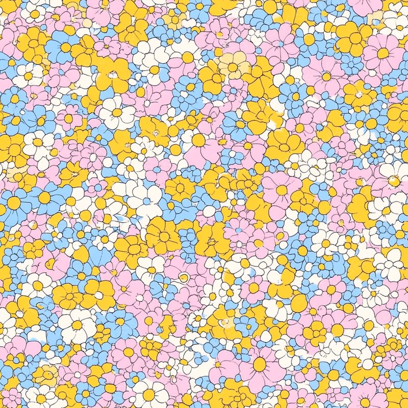 Tanoloso a Pattern of Soft Colorful Little Flowers