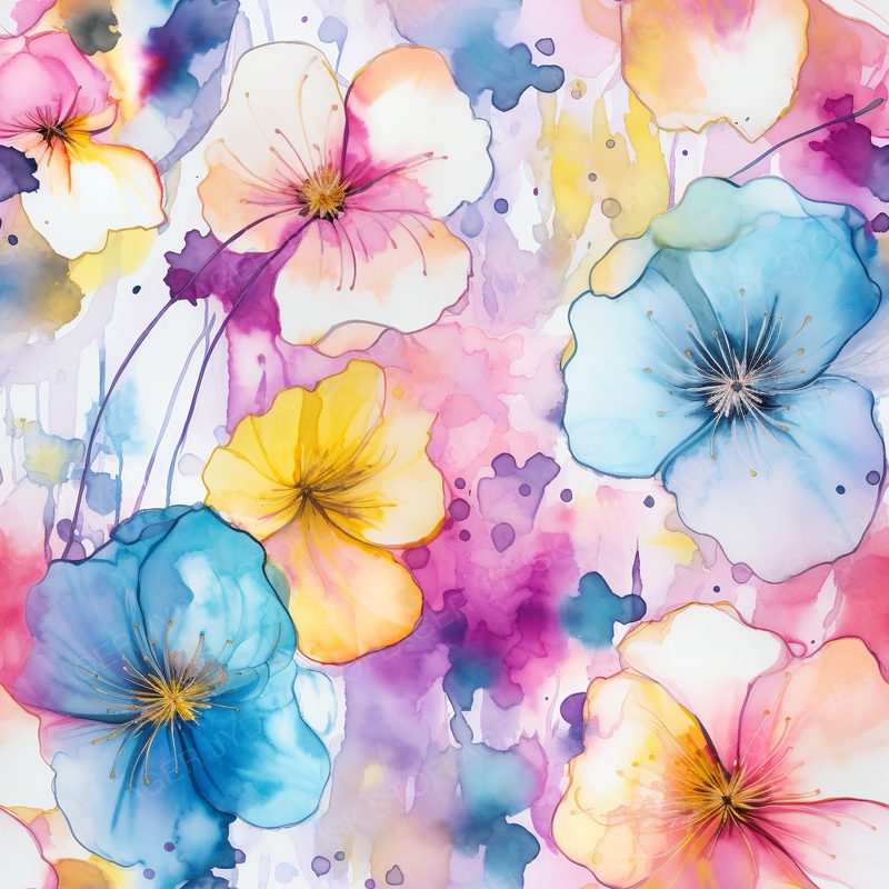 Tiff8623 Alcohol Ink Spring Flowers --Tile --V 5.2