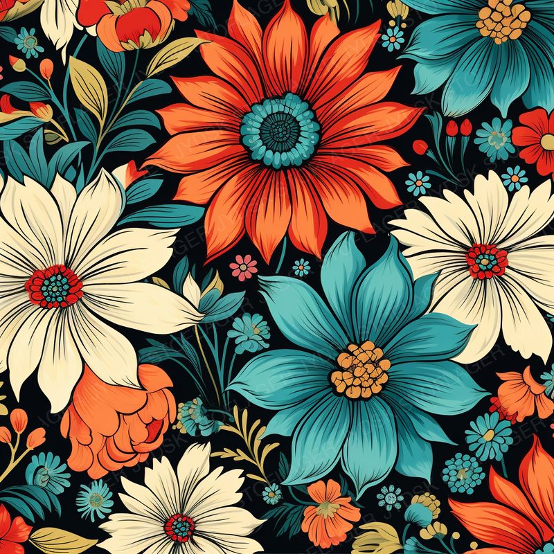 Vintage Retro Flower