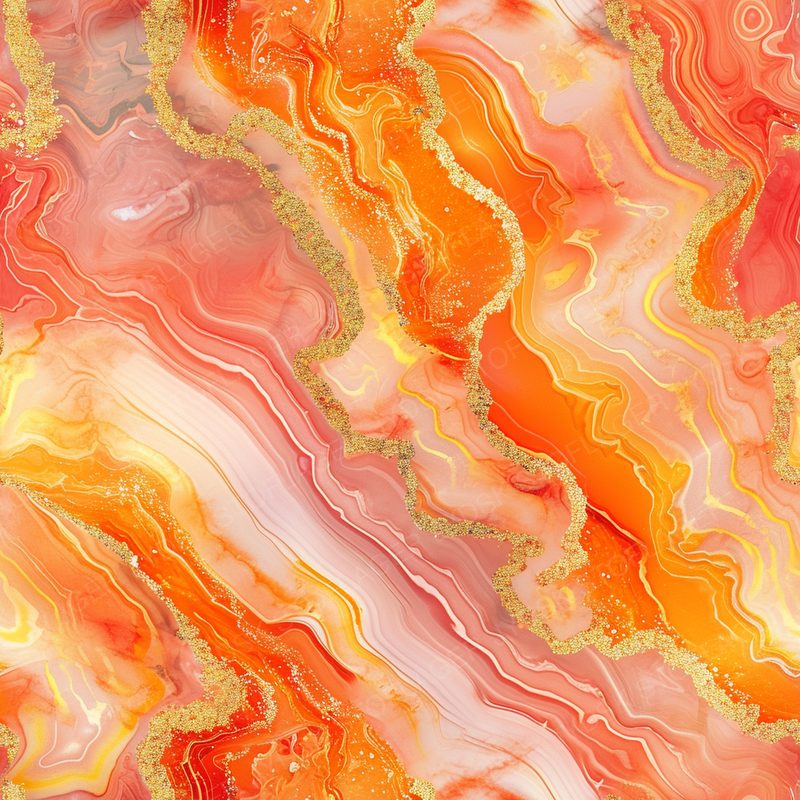 Warm Hues of Orange and Pink Agate Pattern Blend Wi