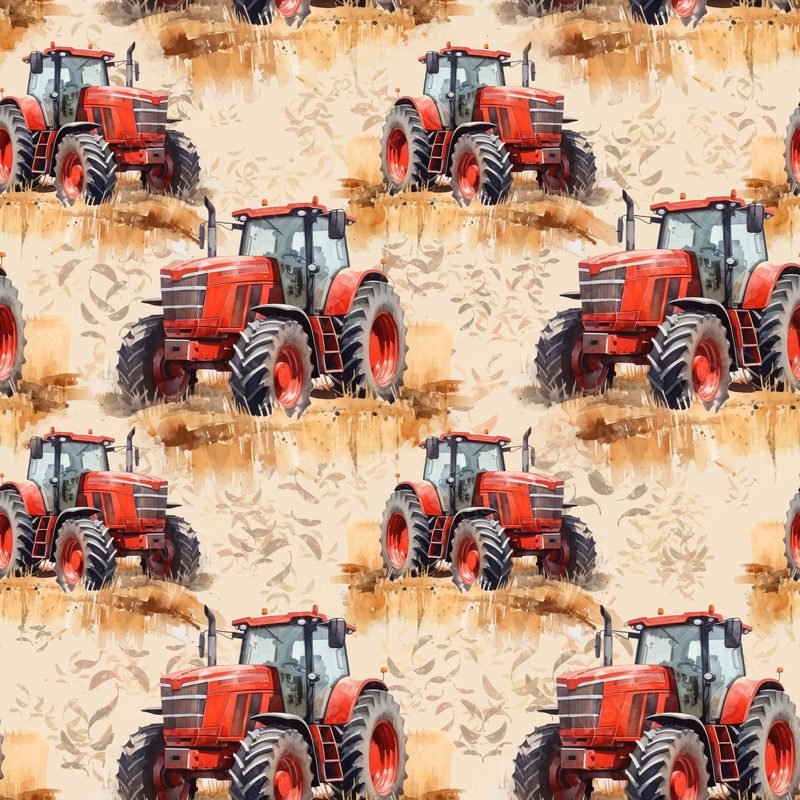 Watercolor Red Tractor