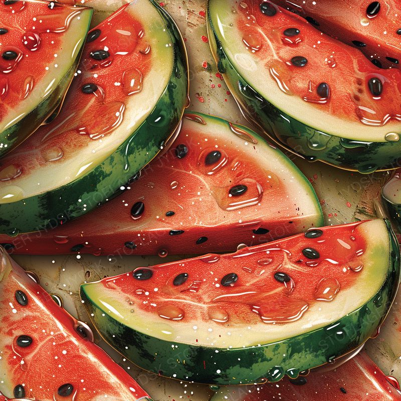 Watermelon Pattern Vibrant Reds and Lush Greens a 0