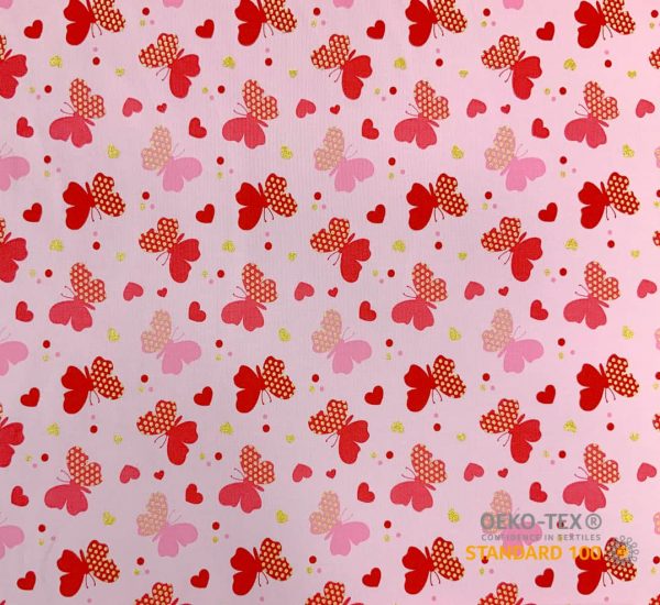 Jersey print med sommerugle - lyserød (lurex)