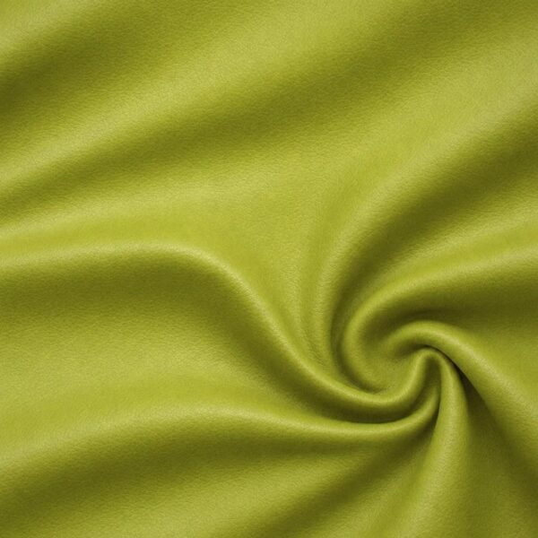 Soft faux leather in apple green laid in soft folds