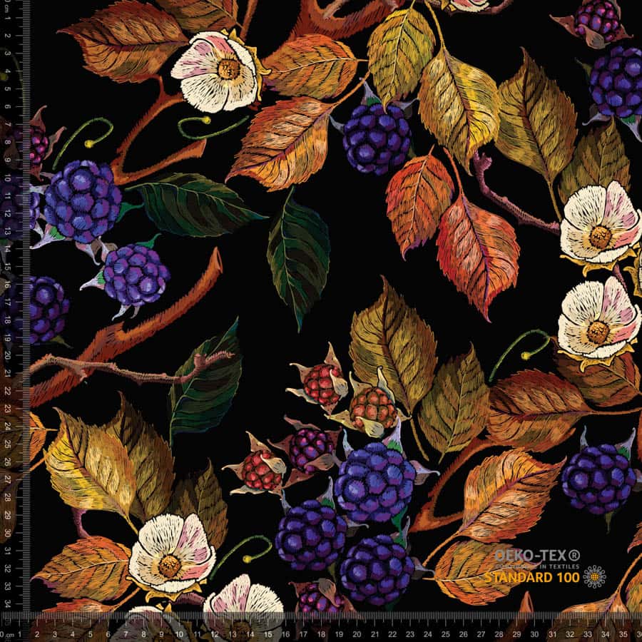 Jersey print med barok blomster