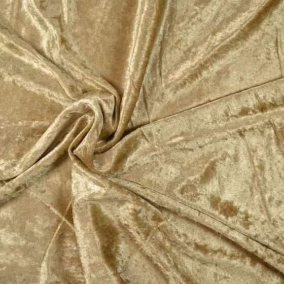 Nervous velour beige, joustava polyesterivelour - Jydsk Stoflager