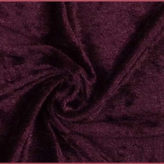 Nervous velour viininpunainen, joustava polyesterivelour - Jydsk Stoflager