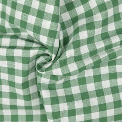 Vihreä keittiöruutuinen kudottu 100% puuvillakangas, 0,5 cm ruutu
