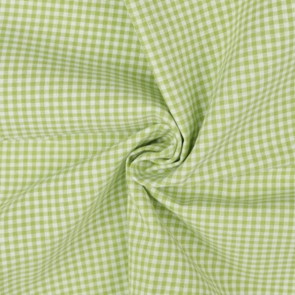 Lime green gingham checks, 100% cotton, fresh and modern colour