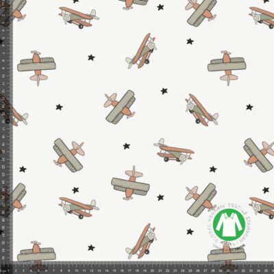 Jersey print with cute airplane theme - Image 1