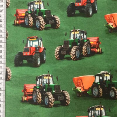 Jersey print with tractors - green - Image 1
