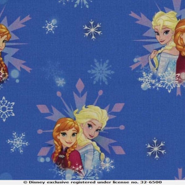 Frozen blue licensed print jersey fabric for kids clothing – Oeko-Tex 100 certified