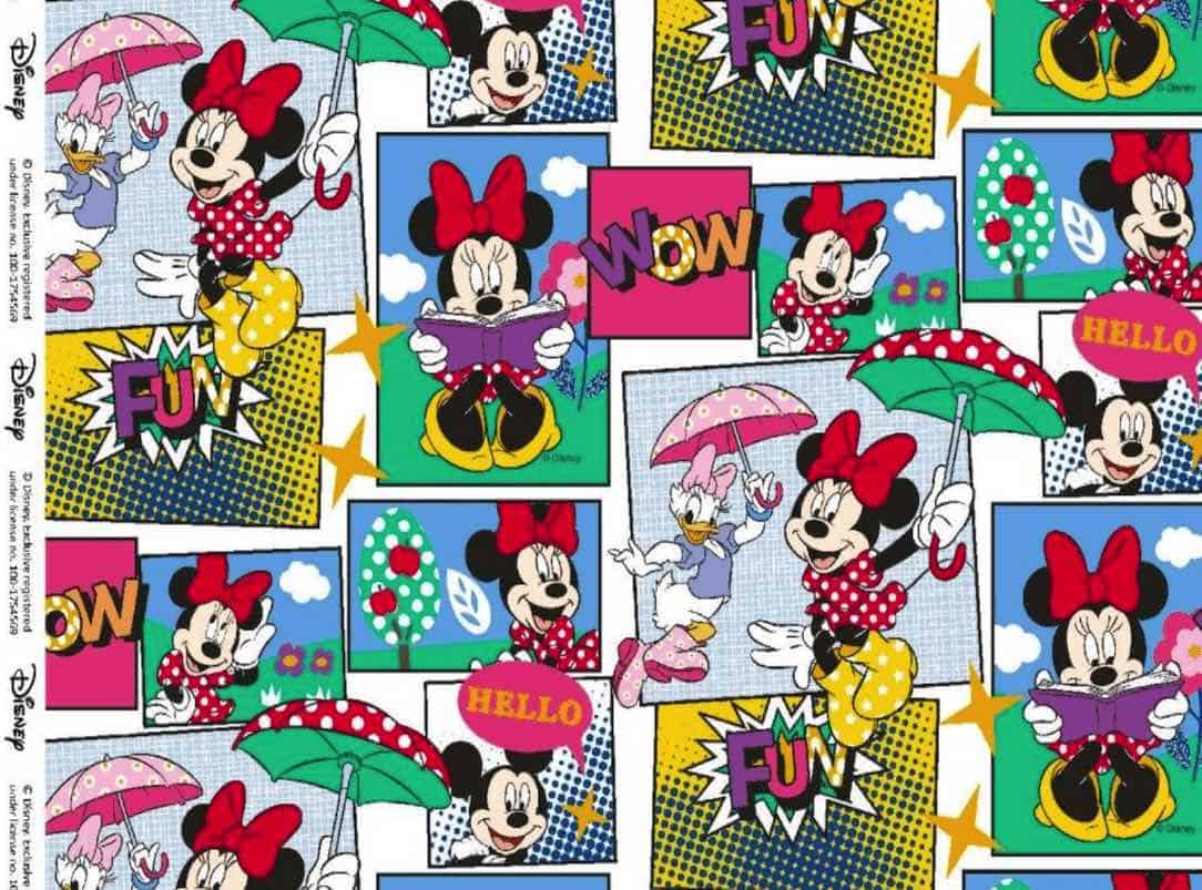 Micky Maus Jersey Stoff Mini Maus Minnie Mouse Fabric Minnie Maus