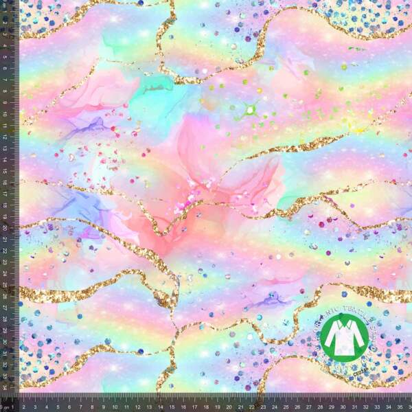 Printed jersey with pastel gold pattern 3 printed jersey design 220 g/m²
