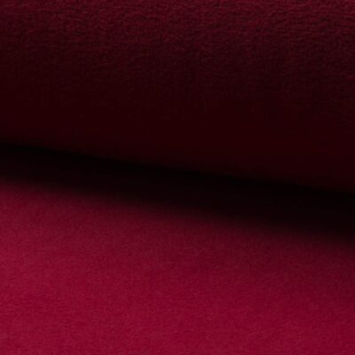 Wine Red antipeeling fleece stof i 100% polyester – Jydsk Stoflager