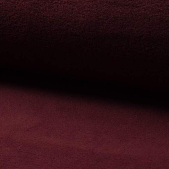 Bordeaux antipeeling fleece stof i 100% polyester – Jydsk Stoflager