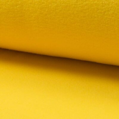 Yellow fleece antipeeling stof i gul farve — 100% polyester, Jydsk Stoflager