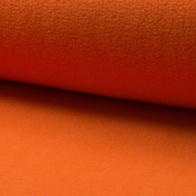 Orange fleece antipeeling stof i orange farve — 100% polyester, Jydsk Stoflager