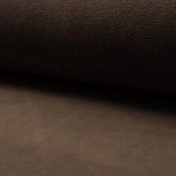 Taupenvärinen fleece-kangas, harmaanruskea - 100% polyesteriä, Jydsk Stoflager