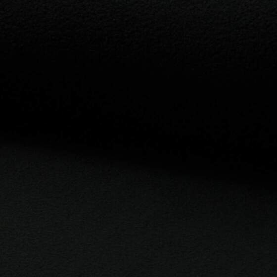 Sort fleece antipeeling stof i 100% polyester – Jydsk Stoflager