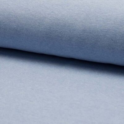 Light Blue Melange circular knitted rib knit fabric