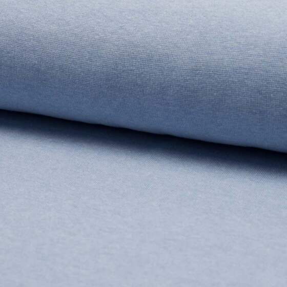Light Blue Melange rundstrikket rib stof