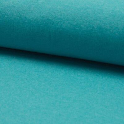 Ocean Melange circular knit rib fabric – 230 g/m², aqua blue melange