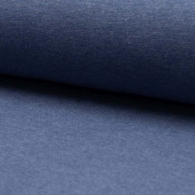 Light Jeans Melange circular knit rib fabric – 230 g/m², denim blue melange
