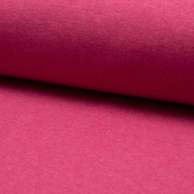Red Melange circular knit rib fabric – 230 g/m², Oeko-Tex 100 certified