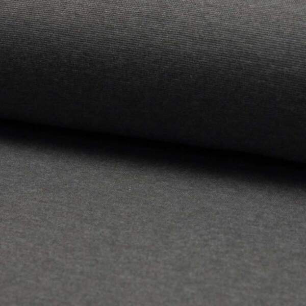 RS0220-766.jpg Dark Grey Melange circular knitted rib fabric 230 g/m²