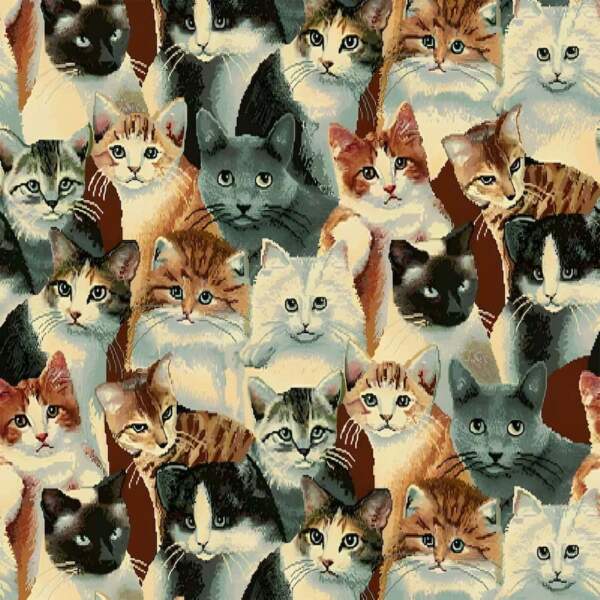 cats-min.jpg Gobelin - Cats woven upholstery fabric with cat motif