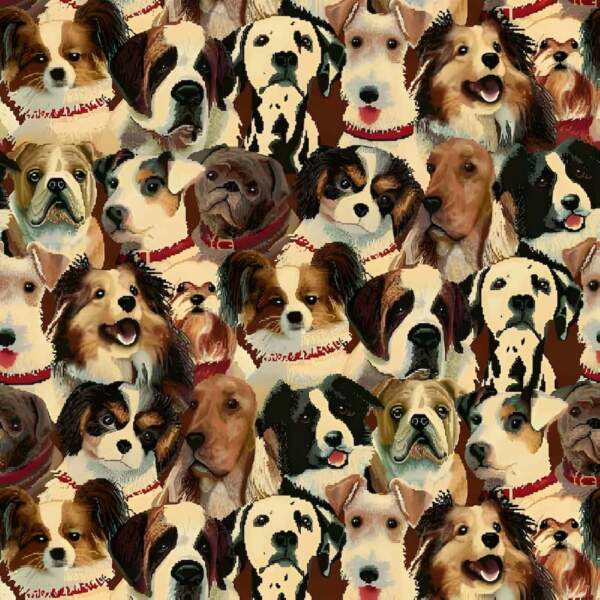 dogs-min.jpg Gobelin -- Dogs woven home decor fabric with dog motif
