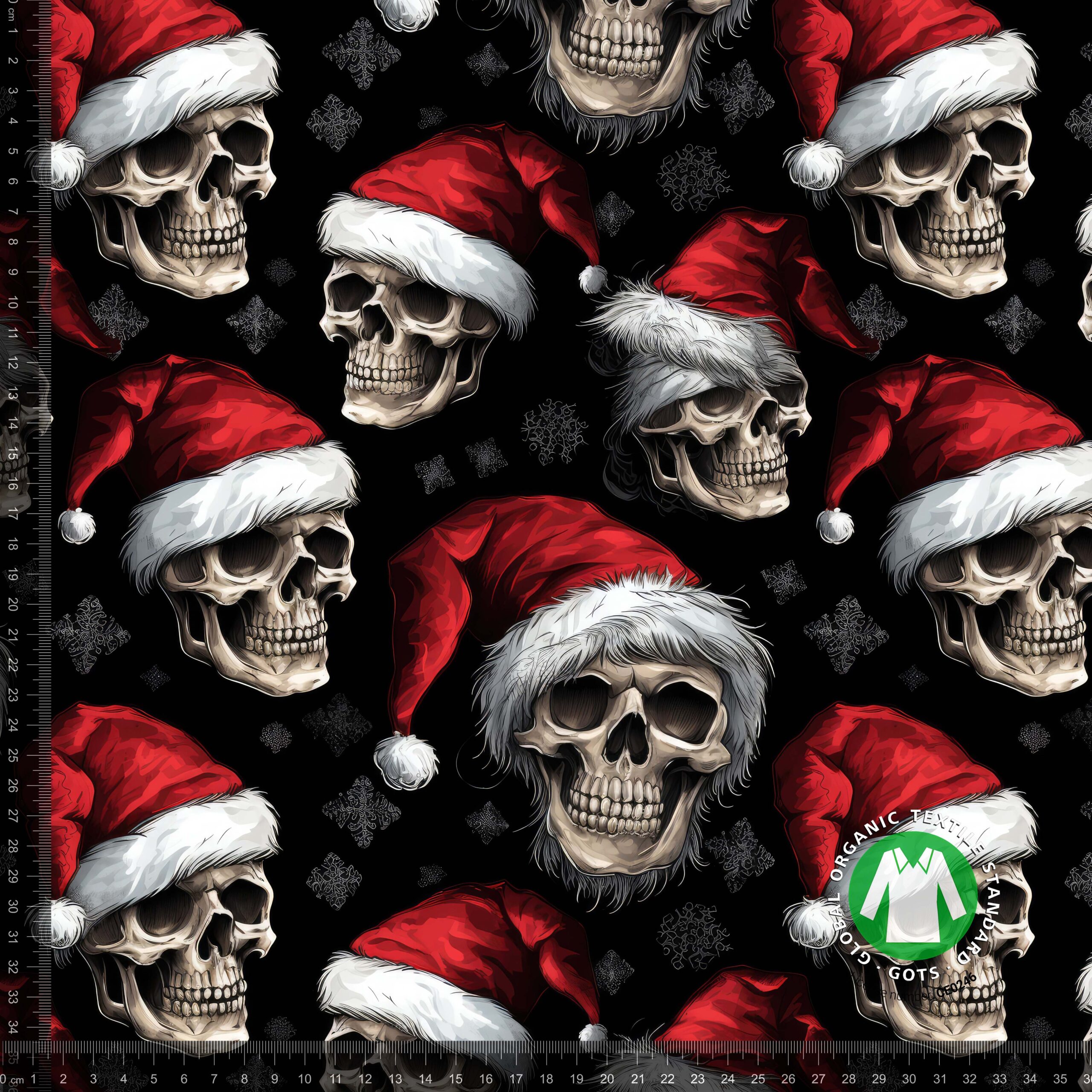 Jersey print med Christmas skulls (new)