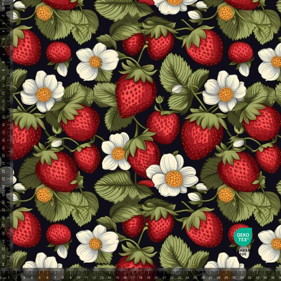 Jersey print med jordbær