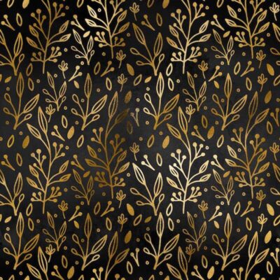 Jersey print with gold stem - black - Image 1