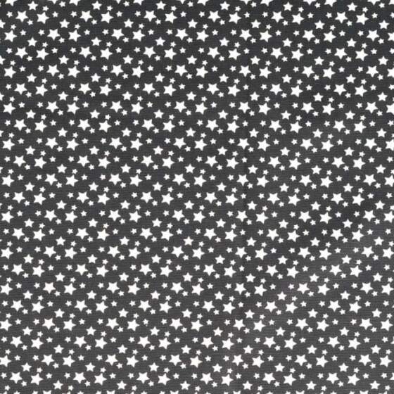 Poplin med stjerner - sort