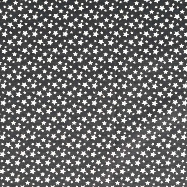 Poplin with stars - black